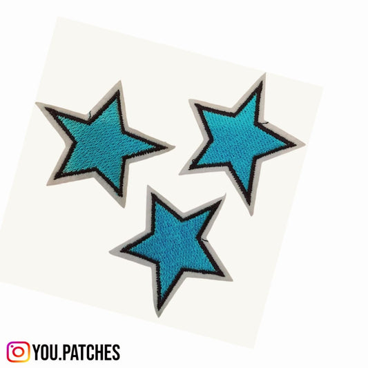 Embroided Blue Stars Patch (Pack of 5)