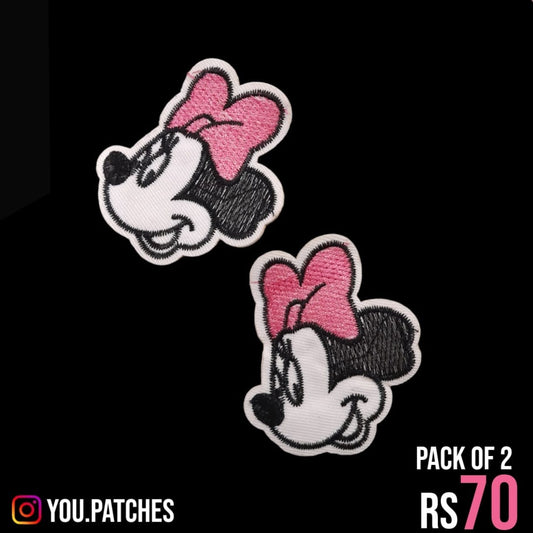 Stick on Embroided Minnie Patch (Pack of 2)