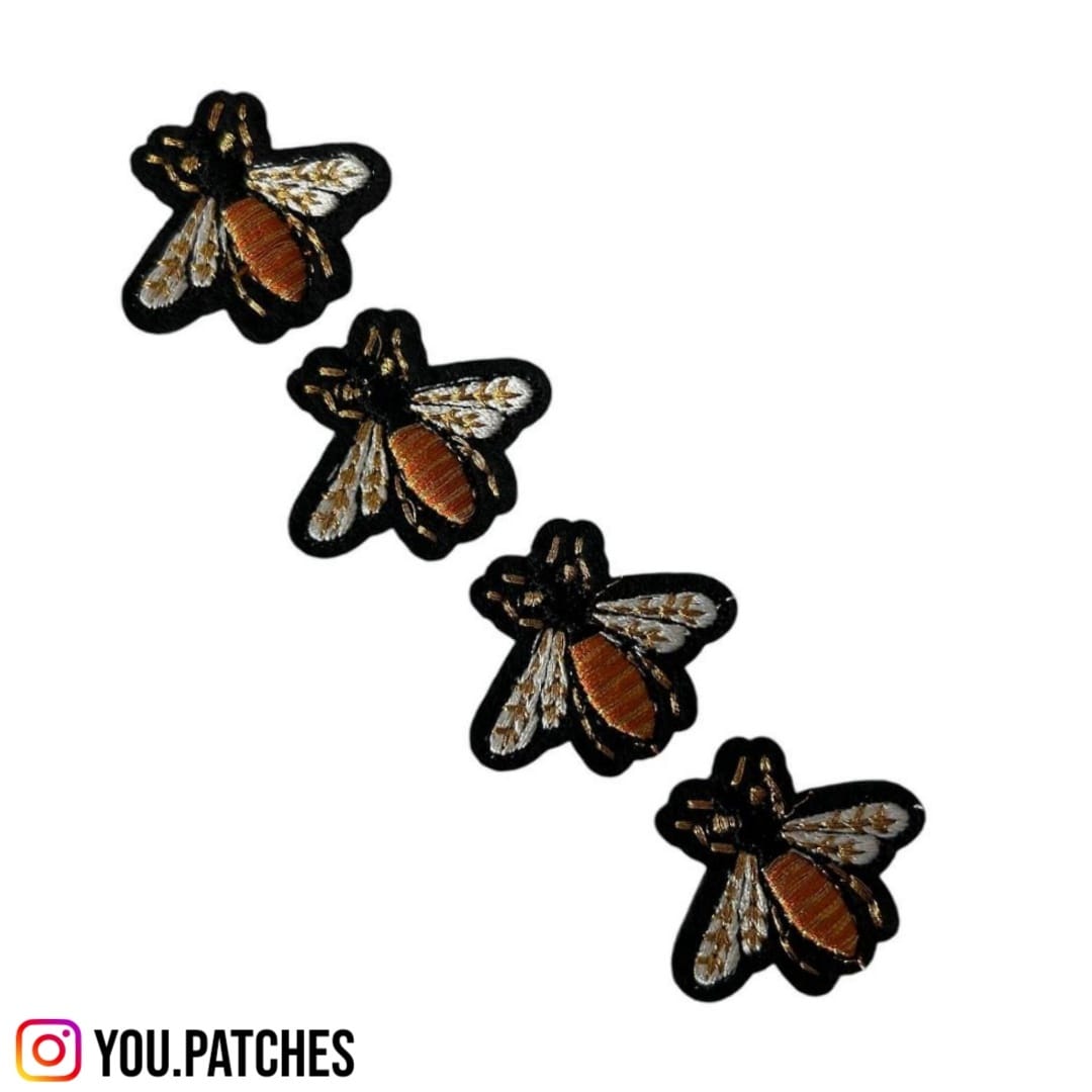 Embroided Stick On Bee Patch (Pack of 4)