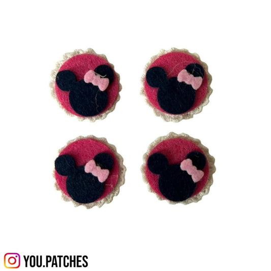 Button Shaped Minnie Patch (Pack of 4)