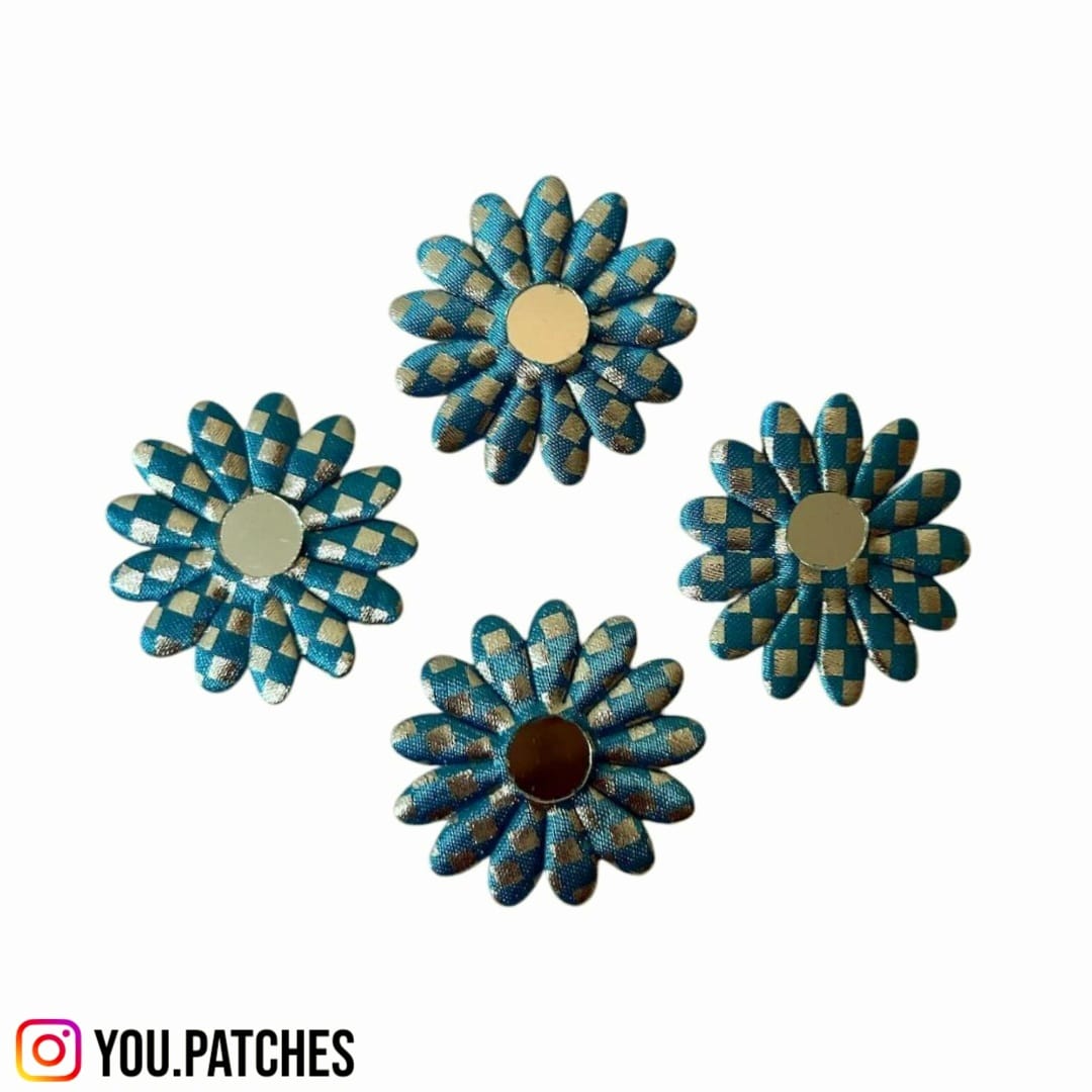 Mirror Sky Blue Flowers (Pack of 4)