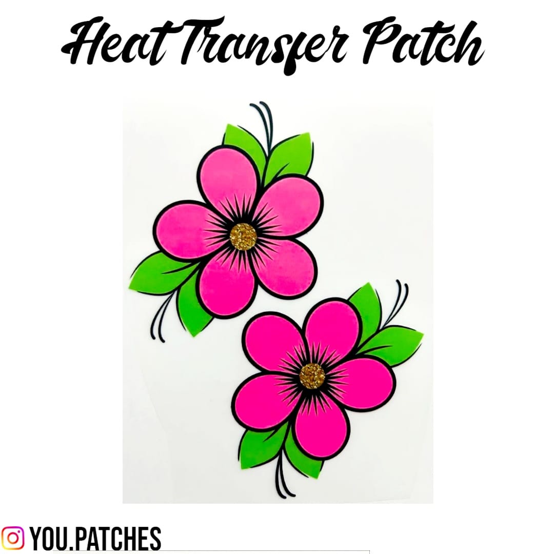 Heat Transfer Flowers Patch (Pack of 2)