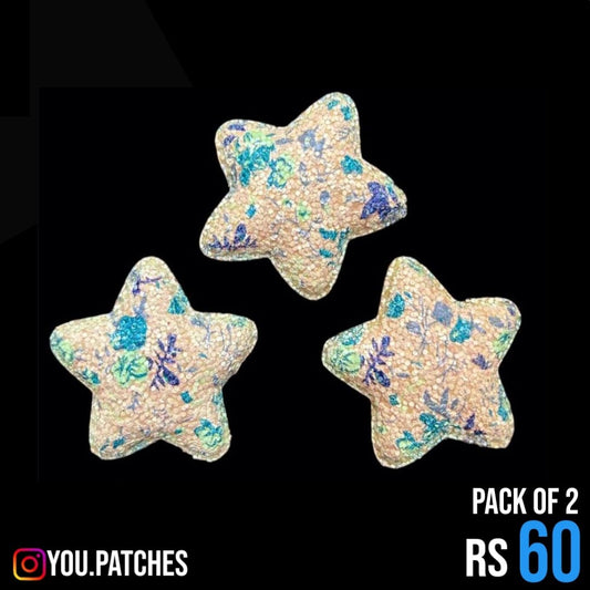 Glittery Matte Stars Patch (Pack of 3)