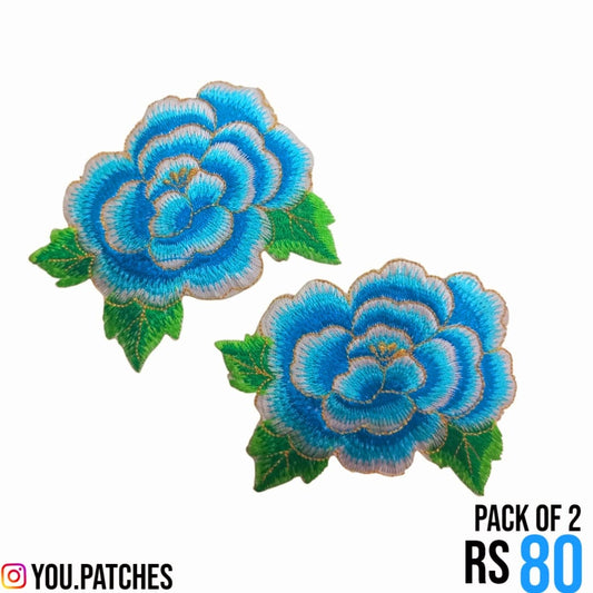 Stick on Embroided Flower Bail Patch (Pack of 2)