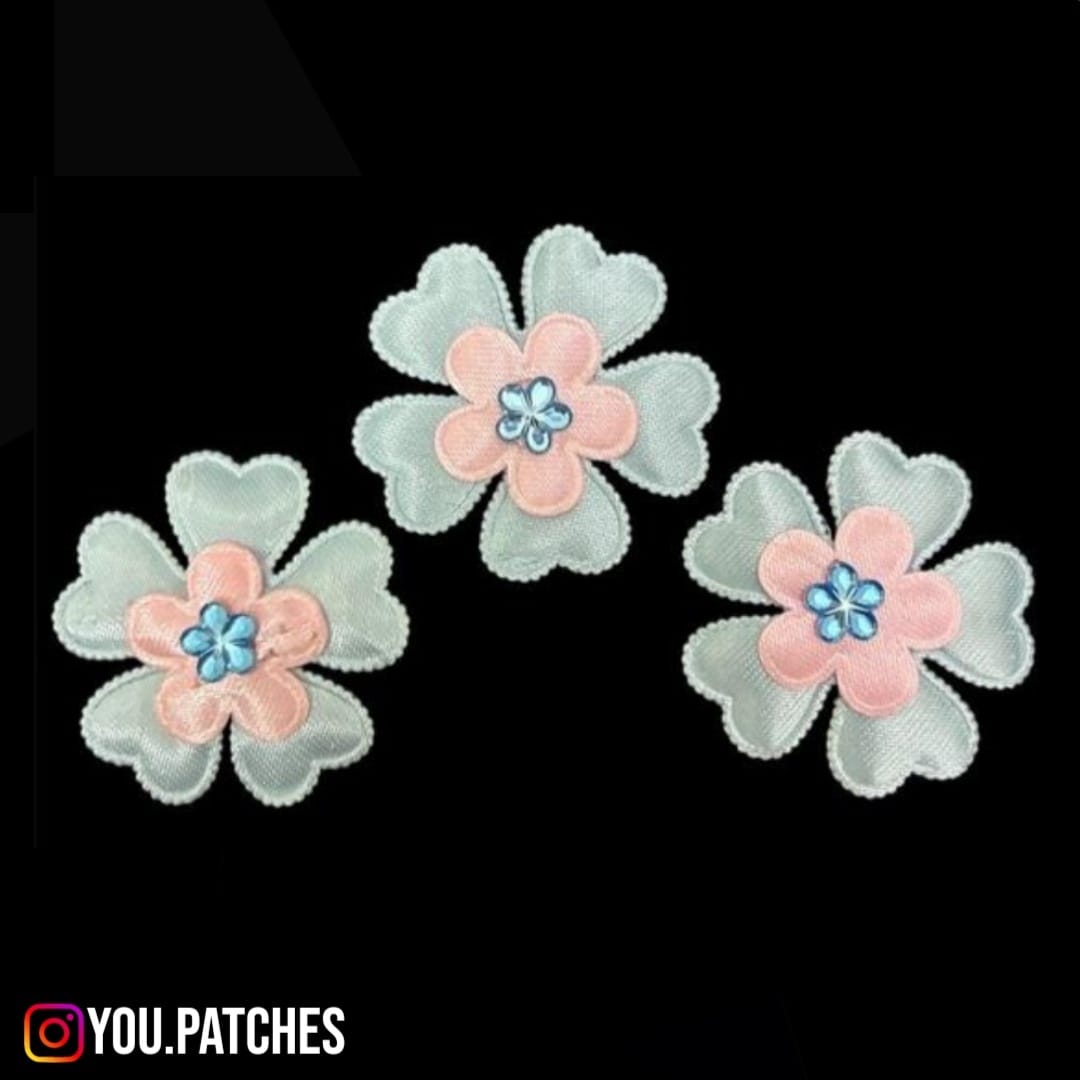 Sequenced Ribbon Flowers Patch (Pack of 3)