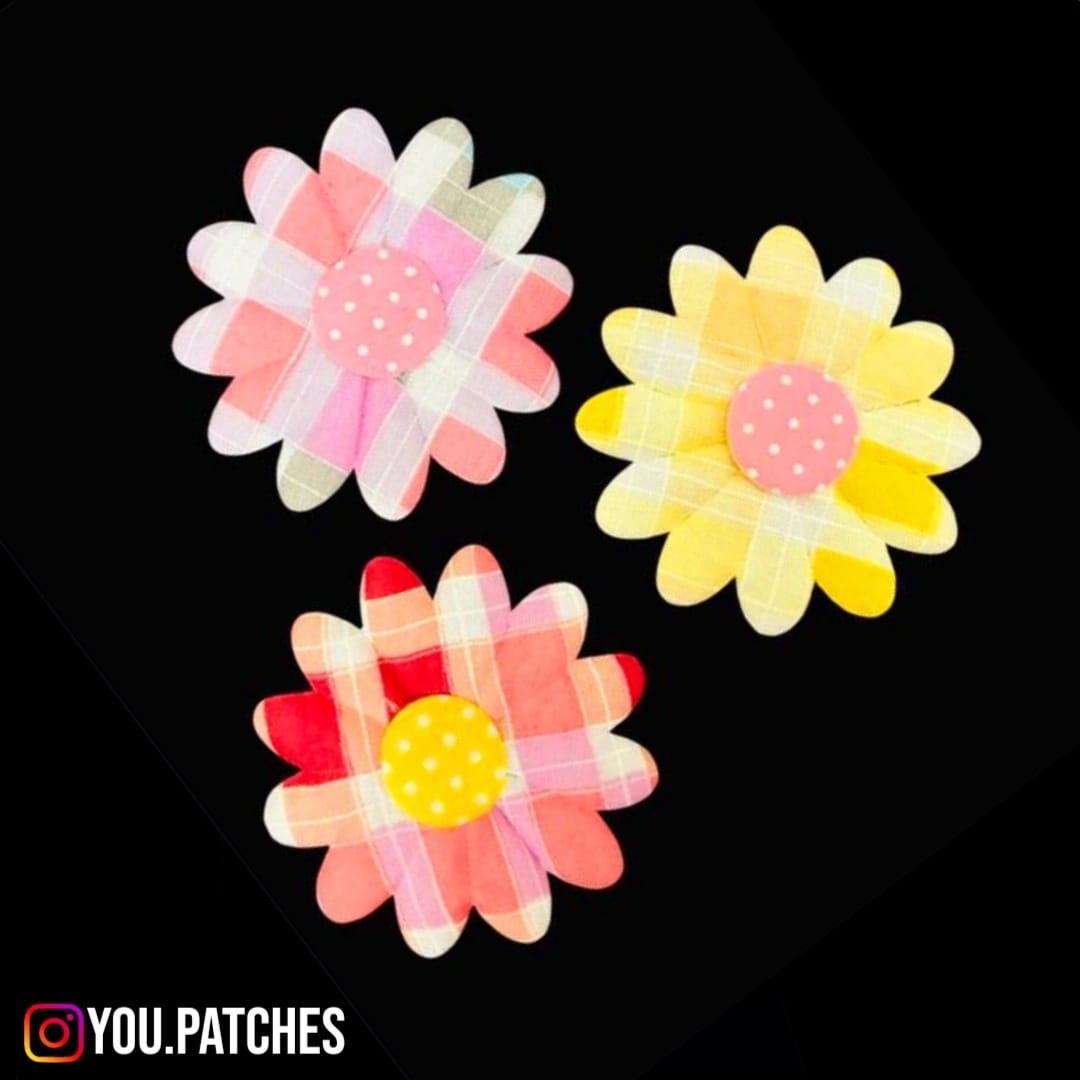 Check Print Padded Flowers (Pack of 3)