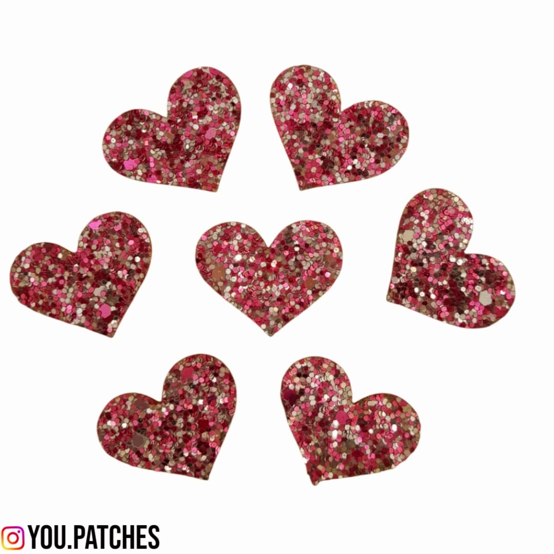 Glittery Hearts Patch (Pack of 5)