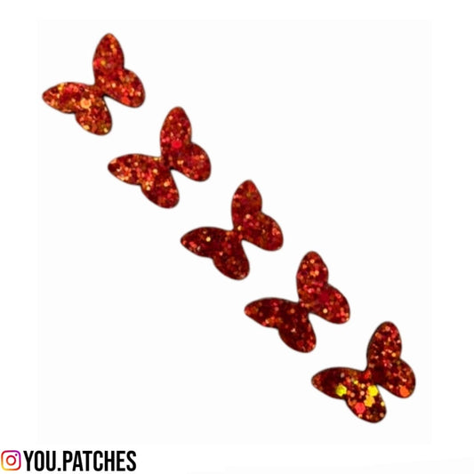 Red Gliitery Butterflies (Pack of 10)