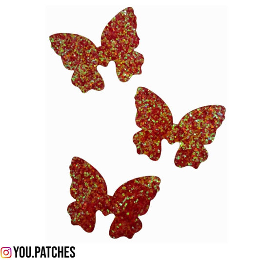 Red Shaded Butterflies Patch (Pack of 3)