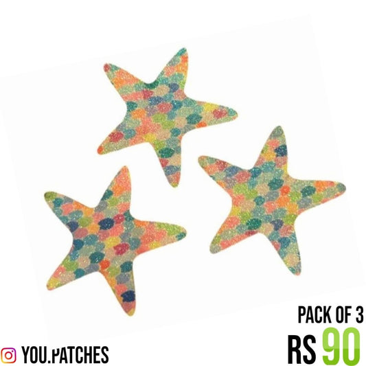Multi Glittery Stars (Pack of 3)