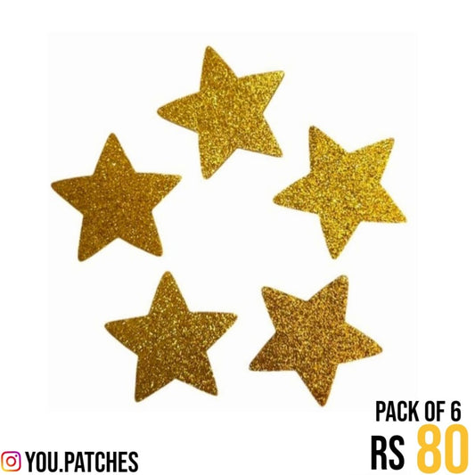 Glittery Golden Stars Patch (Pack of 6)
