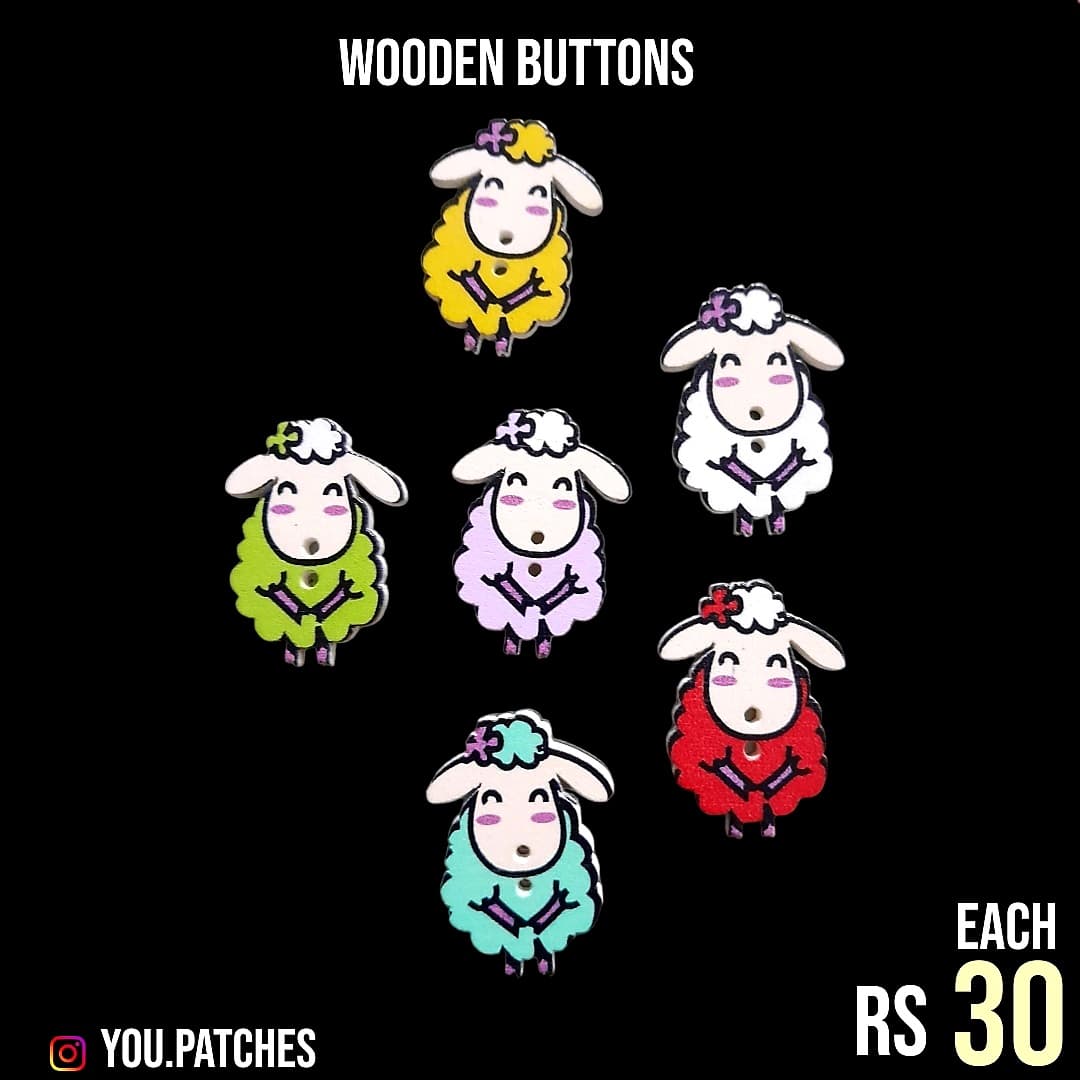 Wooden Sheep Buttons