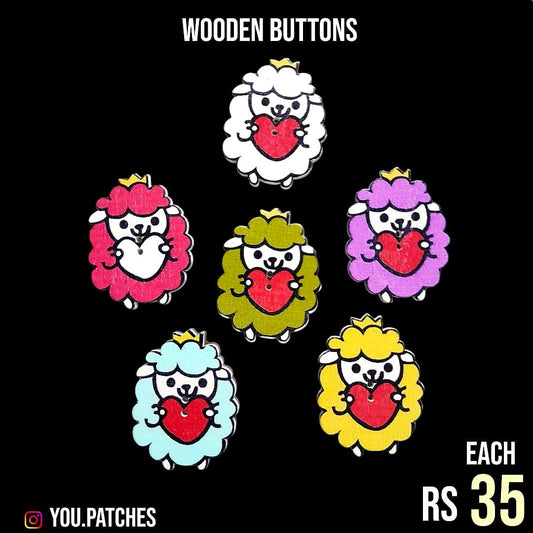 Wooden Sheep Buttons