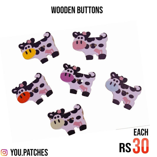 Wooden Cow Buttons