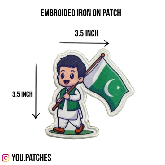 Embroided Iron on Boy Patch