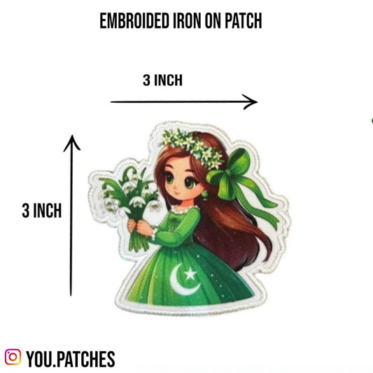 Embroided Iron on Doll Patch