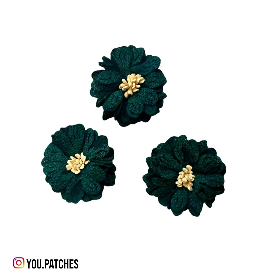 Green White Flowers (Pack of 3)