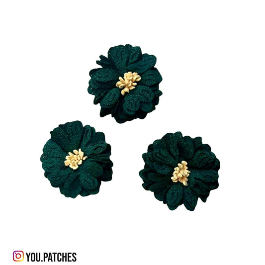 Green White Flowers (Pack of 3)