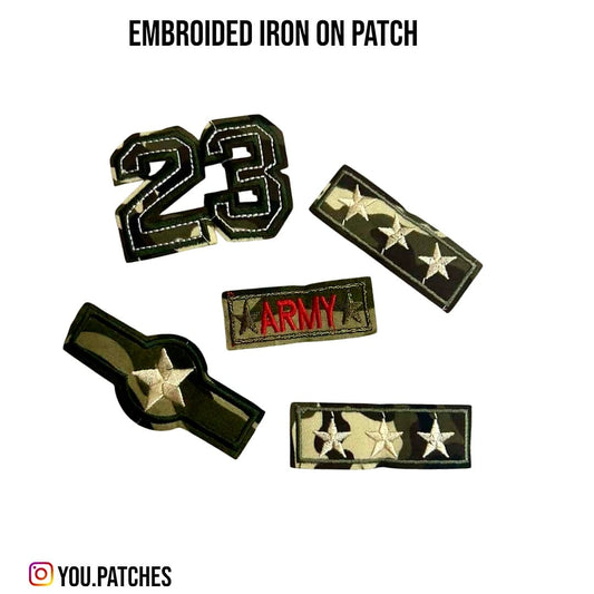 Embroided Iron On Army Deal (Pack of 5)