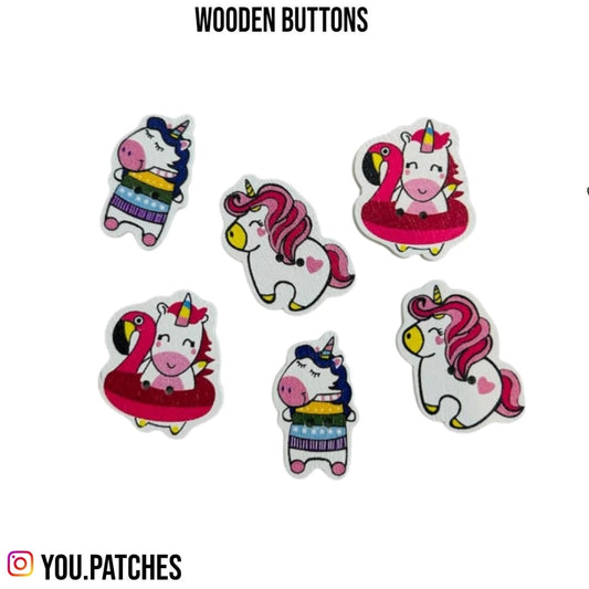 Wooden Unicorn Buttons