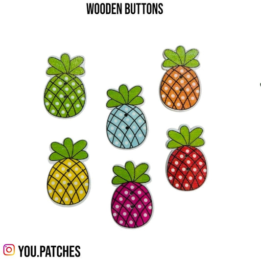 Wooden Pineapple Buttons