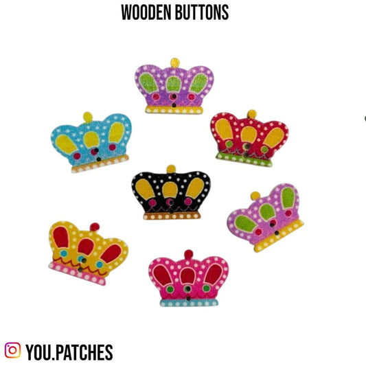 Wooden Crown Buttons