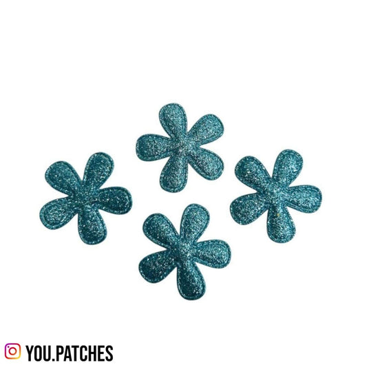 Padded Glittery Flowers (Pack of 5)