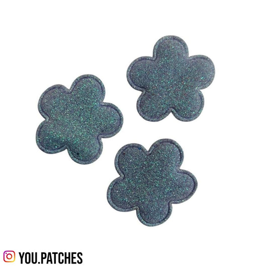 Glittery Flowers Patch (Pack of 3)