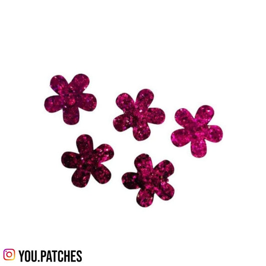 Glittery Flowers Patch (Pack of 5)