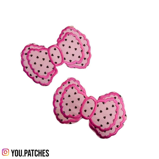 Embroided Iron On Bow Patch (Pack of 2)