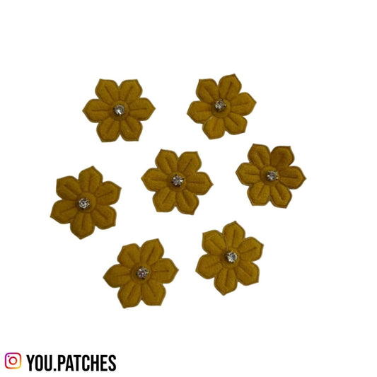 Golden Embellished Flowers (Pack of 8)