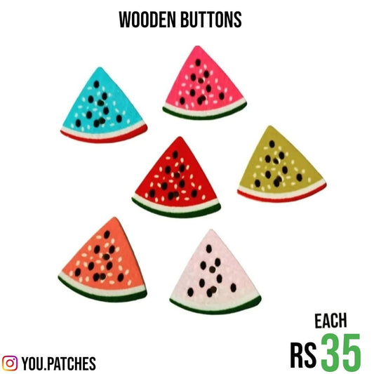 Wooden Watermelon Buttons