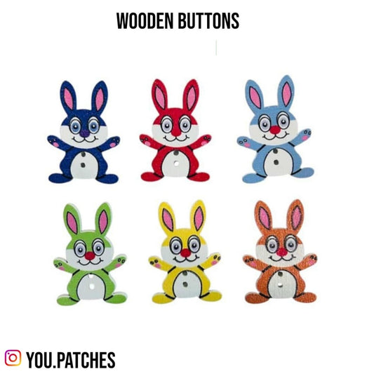 Wooden Bunny Buttons