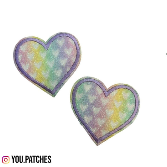 Stick On Embroided Hearts (Pack of 2)