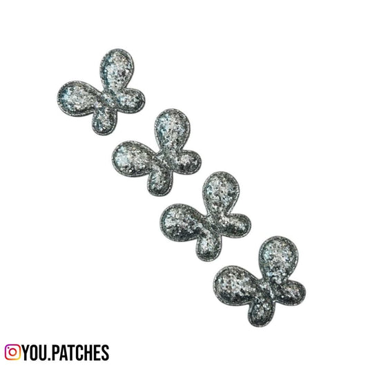 Silver Glittery Butterflies (Pack of 4)