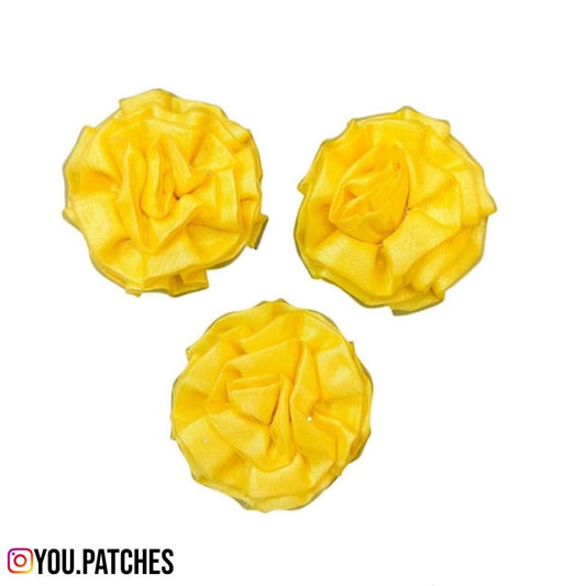 Yellow Organza Flowers (Pack of 2)