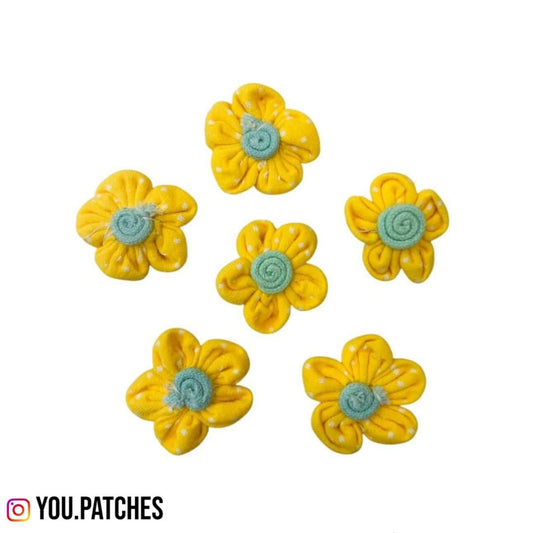 Yellow Fabric Flowers (Pack of 5)