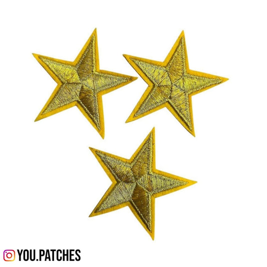 Embroided Iron On Stars (Pack of 3)