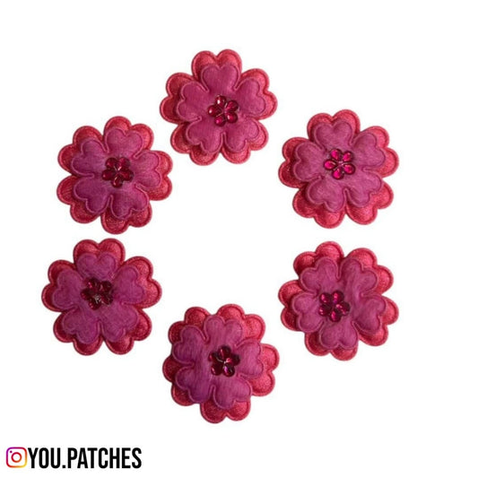 Multi Fabric Flowers (Pack of 5)