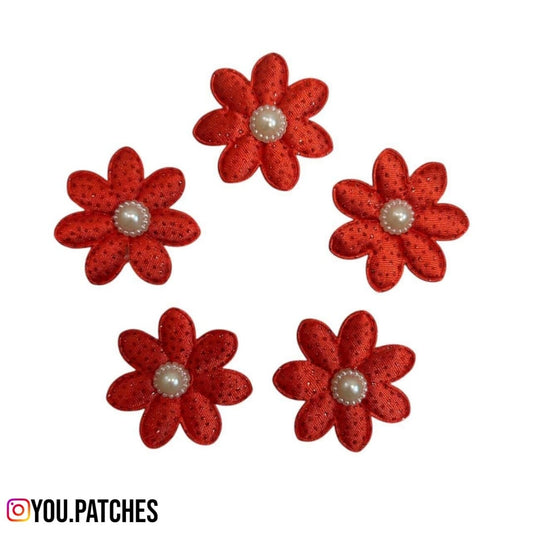 Glittery Beaded Flowers (Pack of 10)