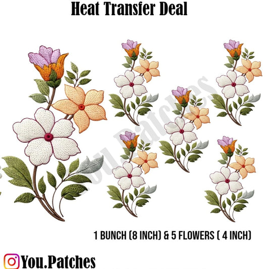 Heat Transfer Flower Bunch (Pack of 5)