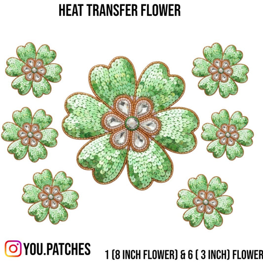 Heat Transfer Flowers Patch (Pack of 7)