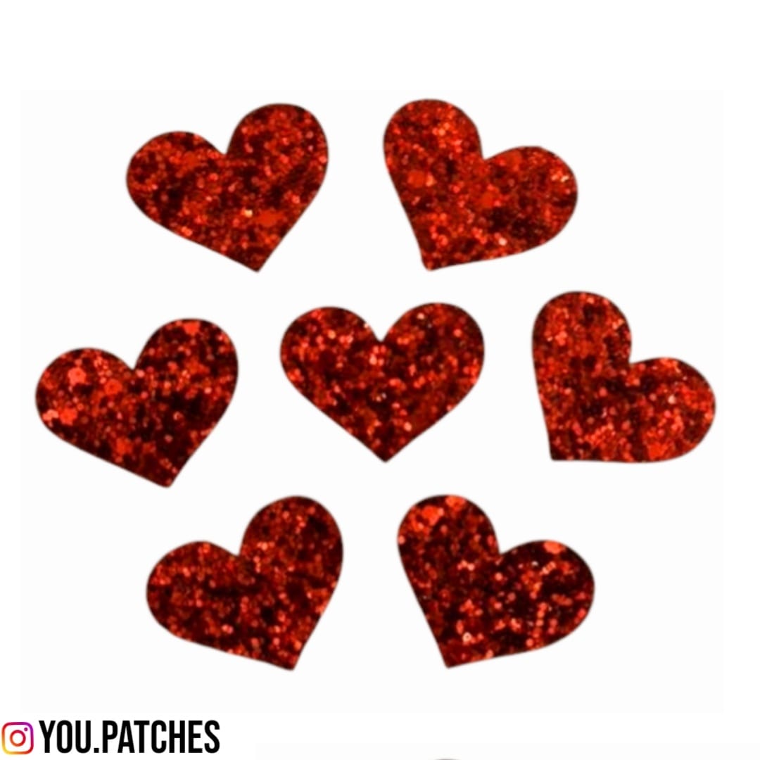 Glittery Hearts Patch (Pack of 5)