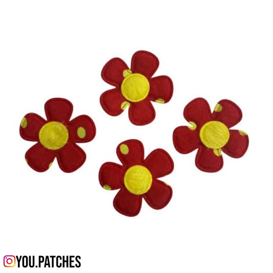 Fabric Multi Colour Flowers (Pack of 5)