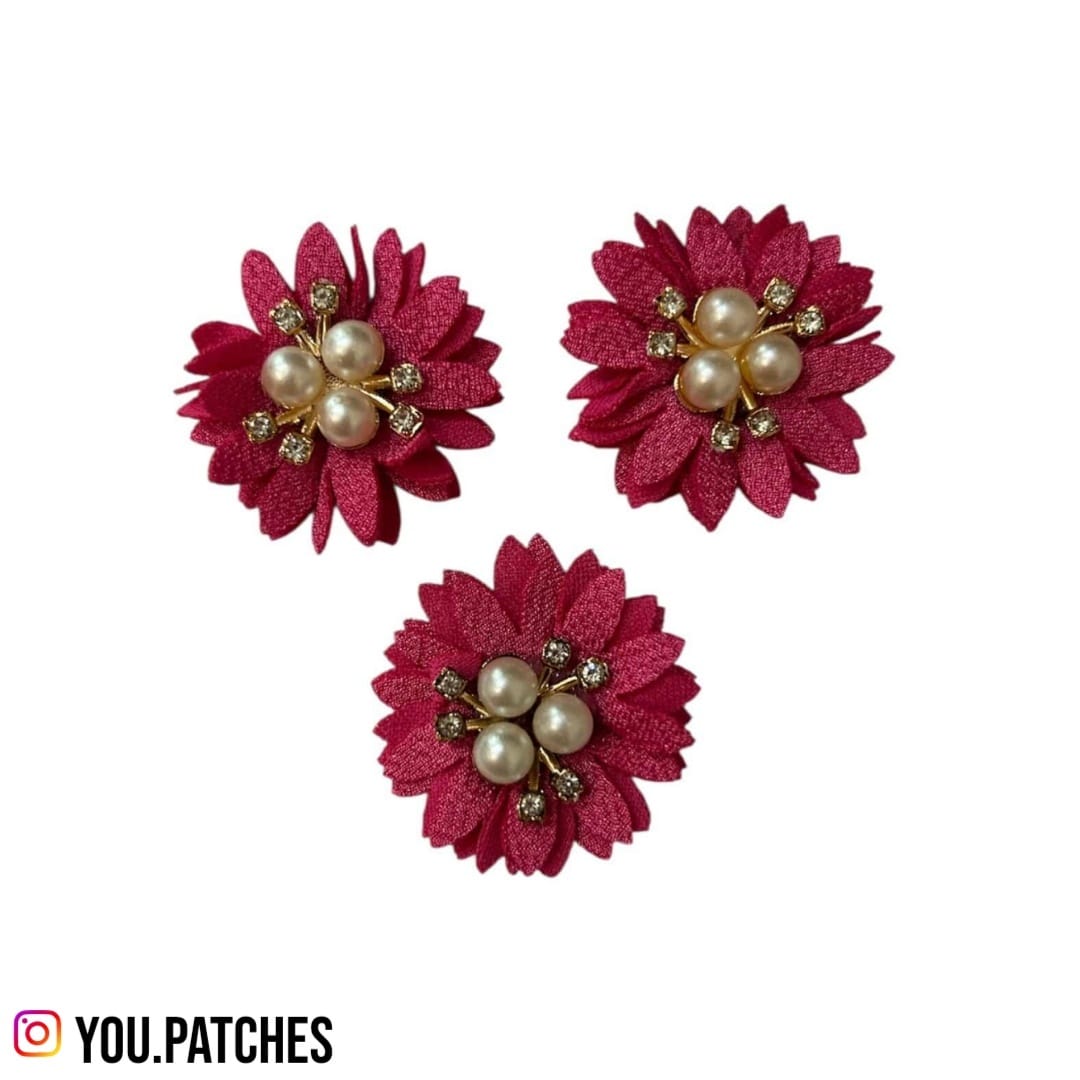 Embellished Flowers Patch (Pack of 3)