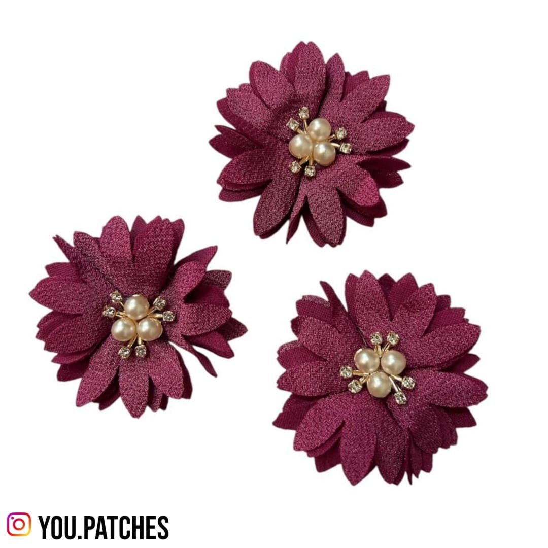 Embellished Flowers Patch (Pack of 3)