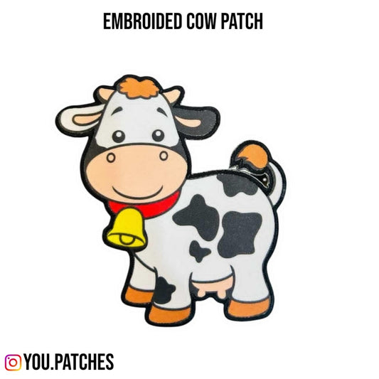 Embroided Iron On Cow Patch