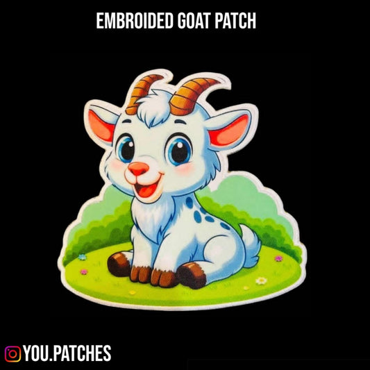 Embroided Iron on Goat Patch