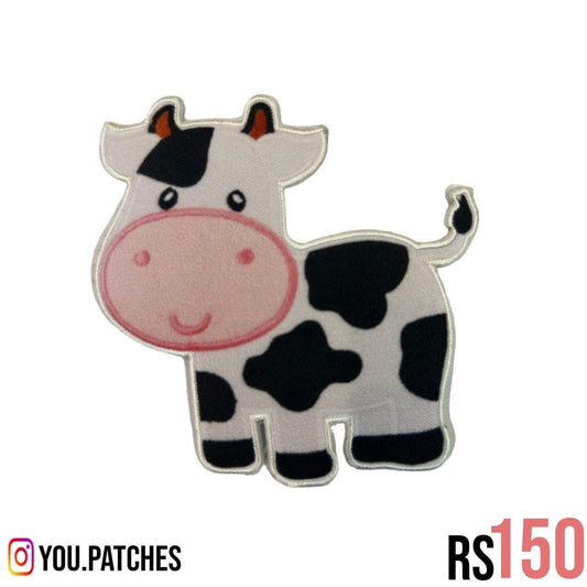 Embroided Iron on Cow Patch